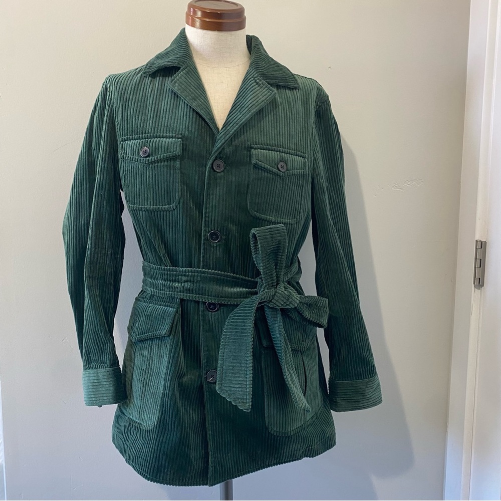 Spier & Mackay men's green corduroy safari/field jacket, XS